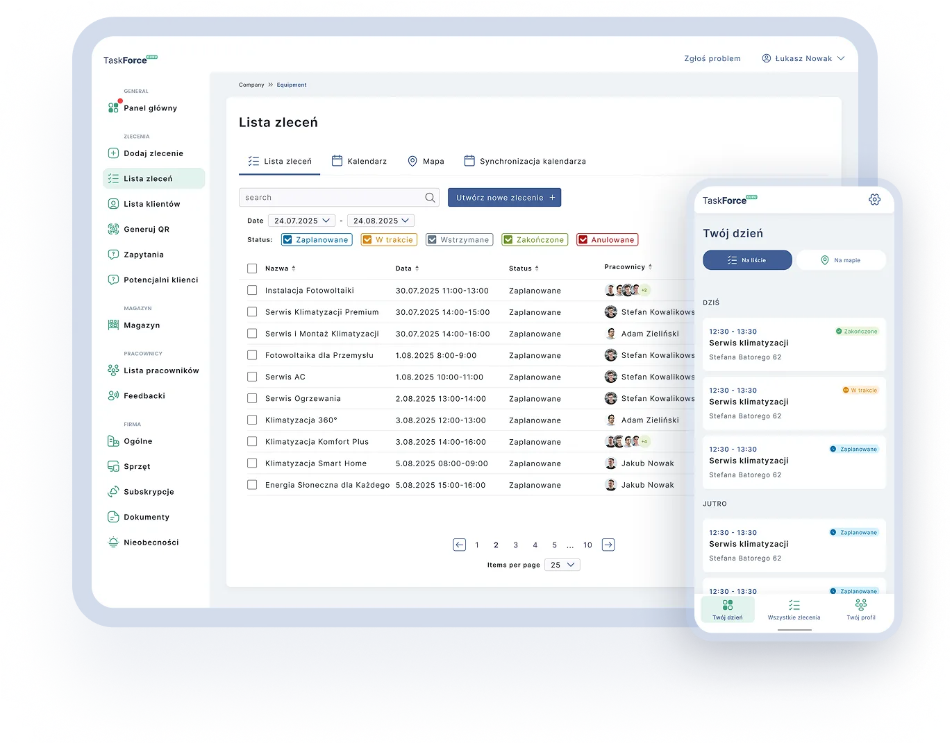 TaskForce na komputerze i telefonie