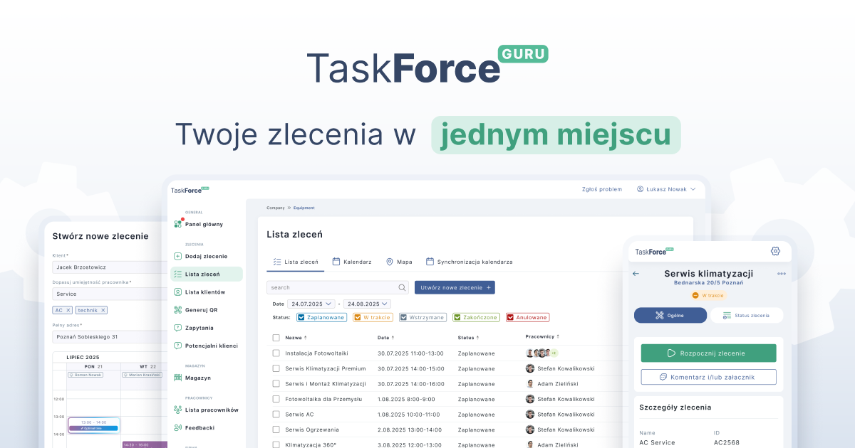 Tasforce TaskForce – Zarządzanie zleceniami i zespołem terenowym w jednym miejscu